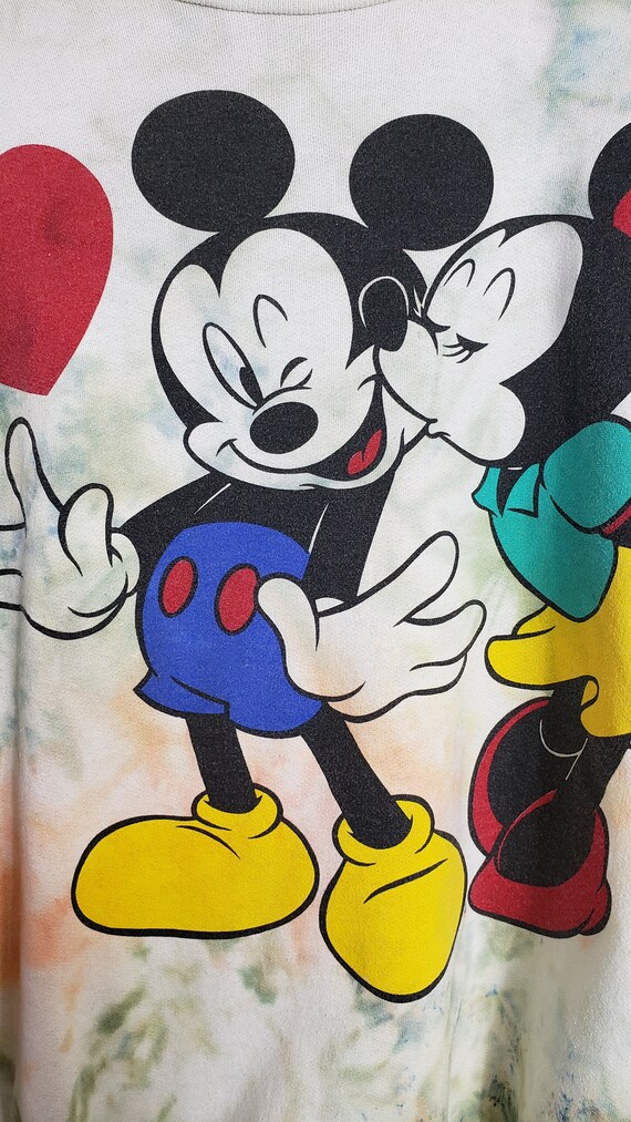Vintage Mickey Minnie Mouse Sweater/Tie Dye Disne… - image 8