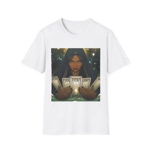 Camiseta de cartas del tarot místicas, ropa espiritual, regalo para amantes del tarot, estilo boho, moda astrológica