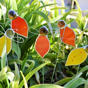 Biene aus Glas, Gartenstecker, orange, Garten Geschenk