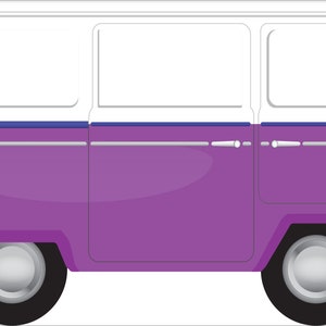 Photo booth; Purple Hippie Van; Hippie photo booth; 60s - 70s party decoration PRINTABLE