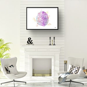 Mechanical Brain AI Watercolour Print Human Neurology Medical Doctor ...