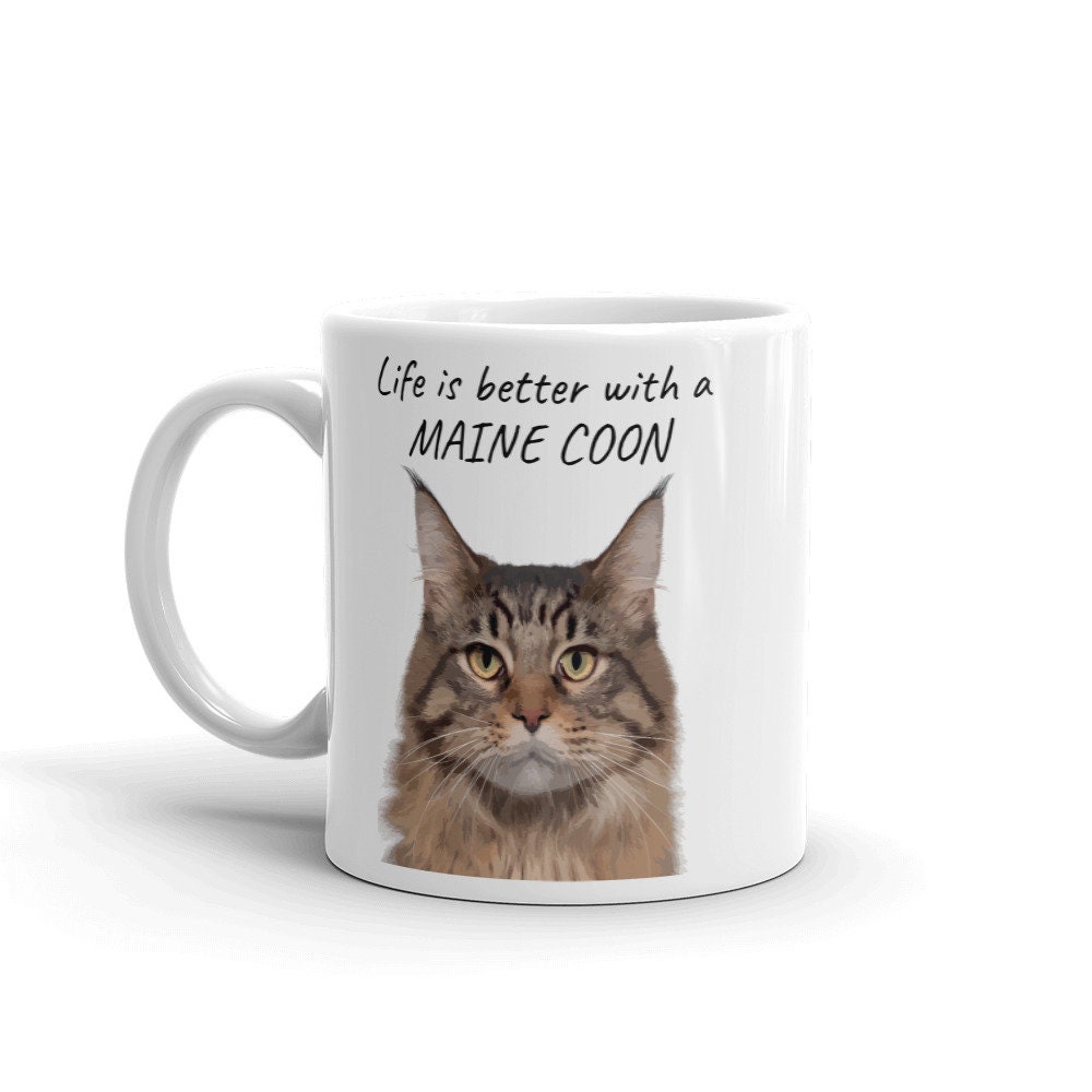 Life is Better With a Maine Coon Cat - Illustrated Cat Lover Mug - Ideal  Gift or Companion for the Office - Etsy