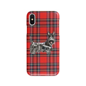 Scottish Terrier Hund Tartan Handytasche. 11 Styles: Iphone 16 Pro Max, 15, 14 bis 6 & Samsung Galaxy S24 Ultra, S23, S22