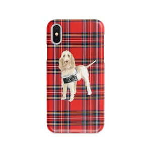 Spinone Italiano dog Tartan phone case. 11 Styles: Iphone 16 Pro Max, 15, 14 to 6 & Samsung Galaxy S24 Ultra, S23, S22