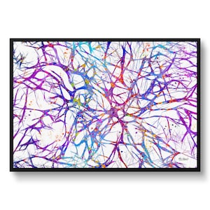 Neurons Watercolour Print Human Neural Network Medical Doctor Office Clinic Wall Art - Waiting Room - Neuro surgeon AI psychologist gift