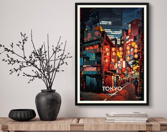 Tokyo Japan Poster, Japan Travel Print, Tokyo Wall Art, Japanese