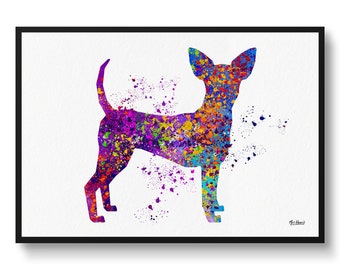 Toy Fox Terrier Watercolour Dog Print - Veterinary Decor Gift Dog Illustration Framed & Unframed Wall Art Print For Dog Lovers and Vets