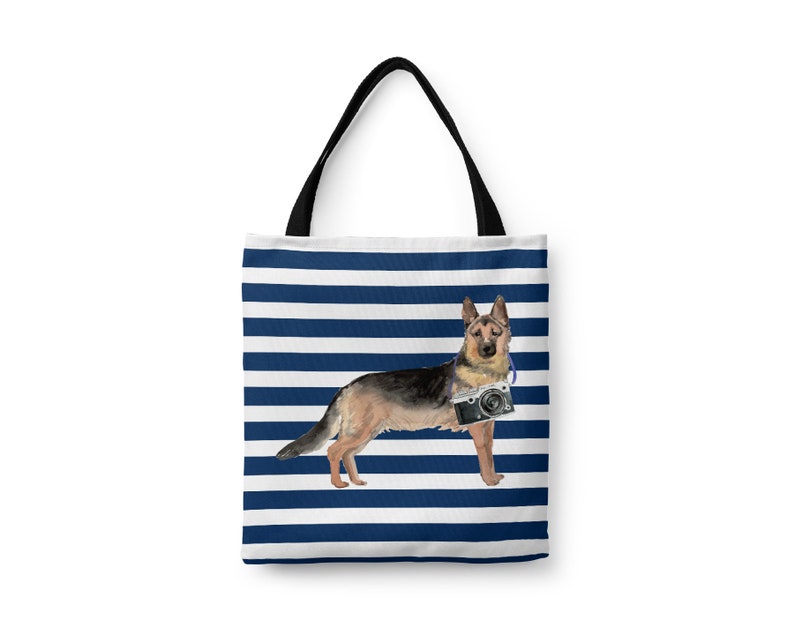 All purpose: for work Illustrated dogs /& 6 Travel inspired styles shopping life German Shepherd Dog Tote Bag Alsatian shoulder bag
