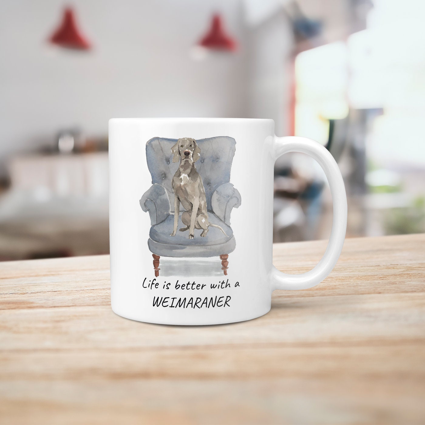 Tazza Weimaraner Ceramica - Regalo Per Amanti Cani - Stampata Doppia Faccia Microonde E Lavastoviglie Safe - Foto 9