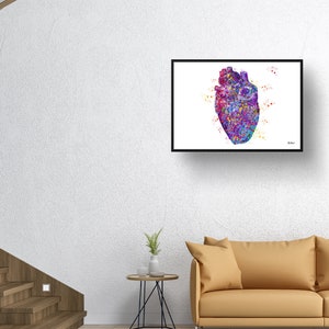 Heart Anatomy Watercolour Print Cardiologist medical Nurse Doctor ...