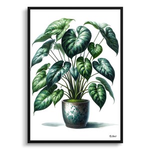Heartleaf Philodendron Botanical Print - Watercolor Framed Painting Wall Art -  Hederaceum Perfect gift for living room, bedroom or office