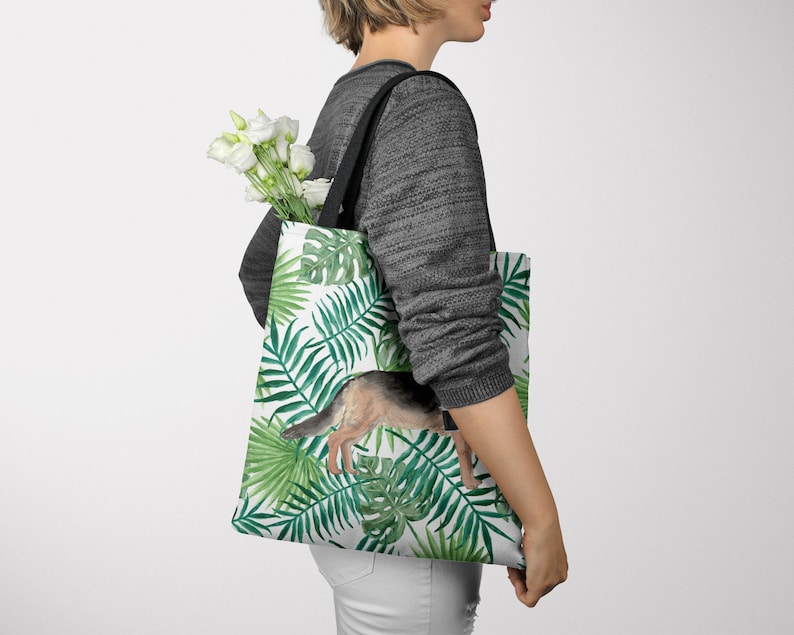 All purpose: for work Illustrated dogs /& 6 Travel inspired styles shopping life German Shepherd Dog Tote Bag Alsatian shoulder bag