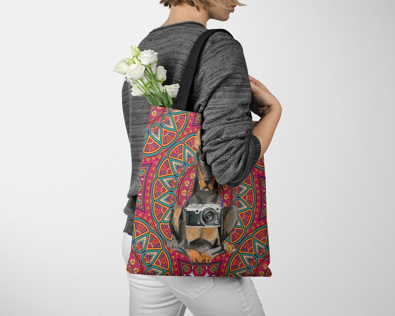 All purpose: for work life shopping Doberman dog Tote Bag Pinscher Dobie Dobynm shoulder Illustrated dogs /& 6 Travel inspired styles