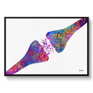 Synapse Receptor Watercolour Print Human Nerve Cell Neurology Medical Doctor Office Clinic Wall Art Waiting Room Neuro surgeon teacher gift