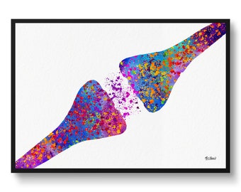 Synapsenrezeptor Aquarell Druck, Neurologie Anatomie Kunst