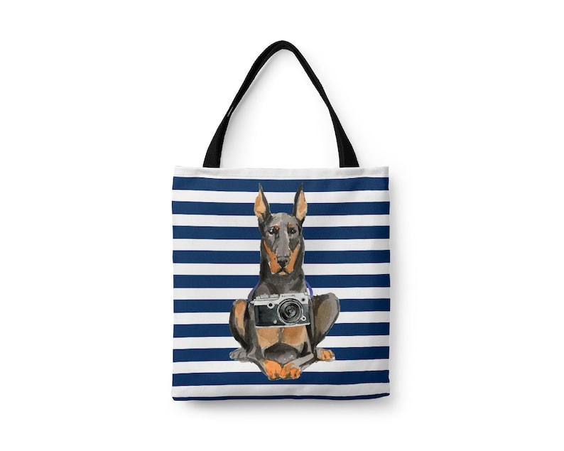 All purpose: for work life shopping Doberman dog Tote Bag Pinscher Dobie Dobynm shoulder Illustrated dogs /& 6 Travel inspired styles
