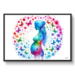 Schwangerschaft Gynäkologie Hebammen OBGYN Wand Kunst Druck Aquarell Arzt Klinik Poster Malerei Geschenk