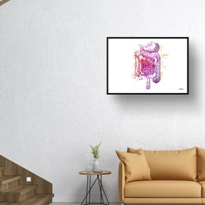 Digestive System Watercolour Print Gut Anatomy Medical Nurse - Etsy