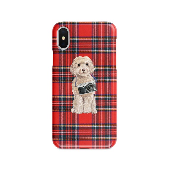 Champagne Cockapoo dog Tartan phone case. 11 Tartan styles. | Etsy Champagne Cockapoo dog Tartan phone case. 11 Tartan styles. | Etsy