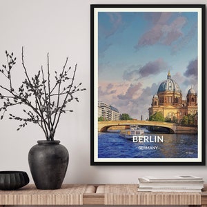 Berlin Germany Travel Art Poster Print. Vintage Illustration Wall Art - Cityscape Gift For Travel Lovers - Home & Office Decor