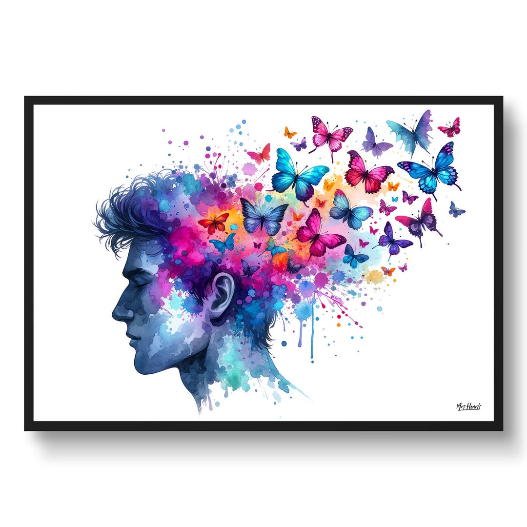 Psychotherapy Psychiatrist Wall Art Print Watercolour Psychology ...