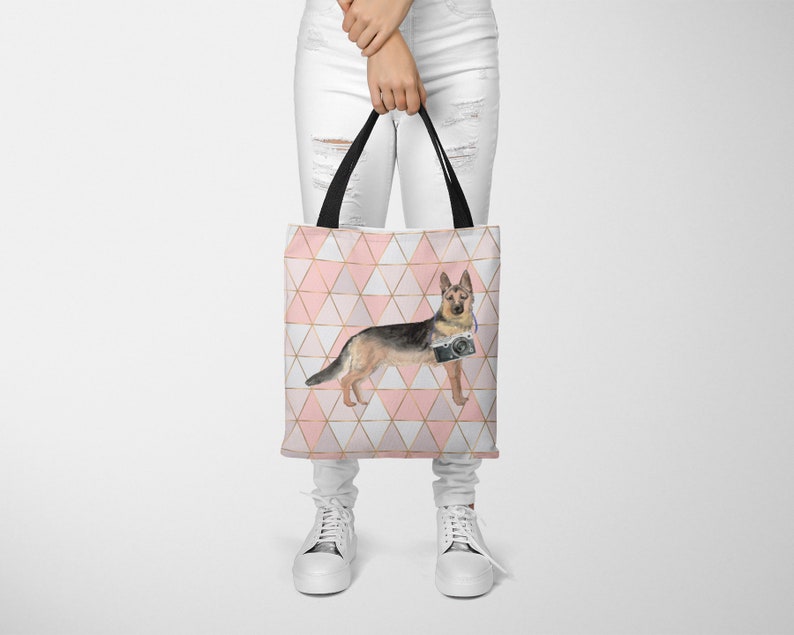 All purpose: for work Illustrated dogs /& 6 Travel inspired styles shopping life German Shepherd Dog Tote Bag Alsatian shoulder bag