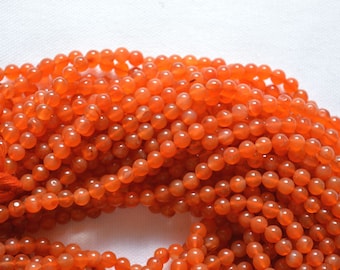 Carnelian Smooth Round Beads, Orange Carnelian Beads, Natural Gemstone, Round Loose Beads, 5.5mm 13 inch Strand #GNP0764