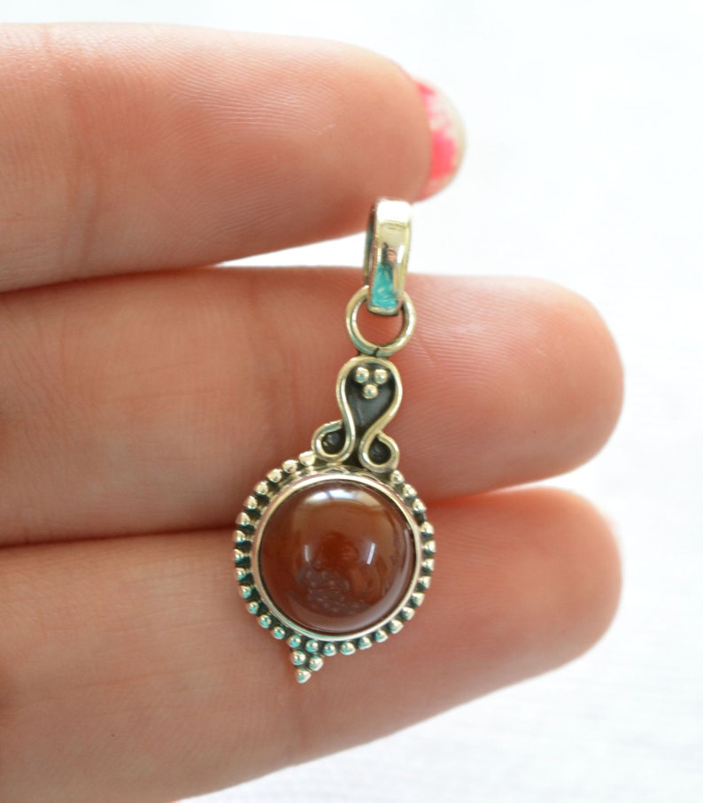 Moonstone Gemstone Pendant P 75 Lapis Lazuli Carnelian 925 Sterling Silver Jewelry Handmade Pendant Tiger/'s Eye Round Shape Onyx