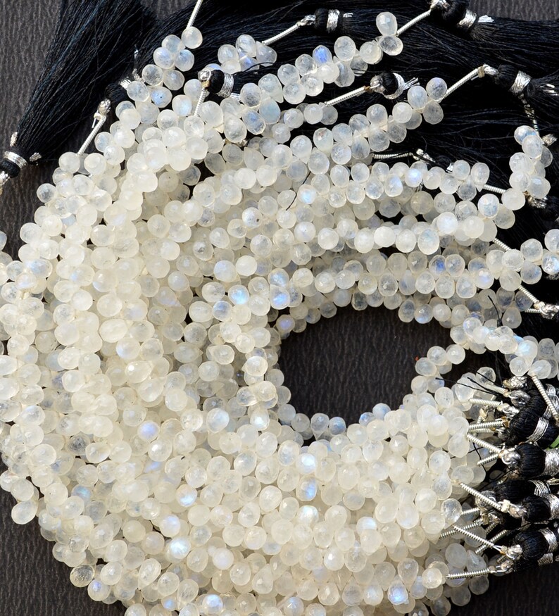 Faceted Rainbow Moonstone Beads Teardrop Shape Briolettes Etsy