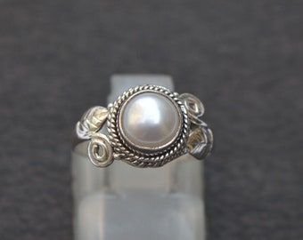 アクセサリー PEARL RING Natural Pearl Ring, 925 Sterling Silver Ring, Pearl Gemstone, Free