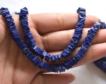 Natural Blue Lapis Lazuli Heishi Beads, Blue Gemstone Beads, Blue Lapis Heishi Strand, Lapis Beads, 6mm - 7mm, 17" Full Strand #PP7674