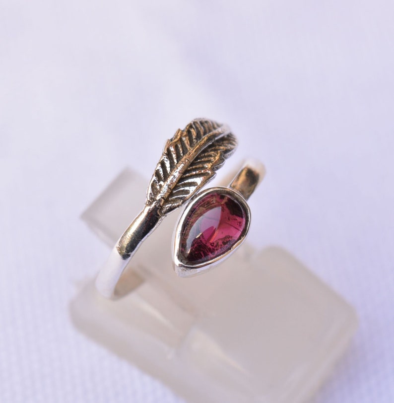 Boho Jewelry Garnet Ring Handmade Ring Gift For Her Pear Shape 925 Sterling Silver Jewelry Garnet Gemstone Ring Silver Ring R 11