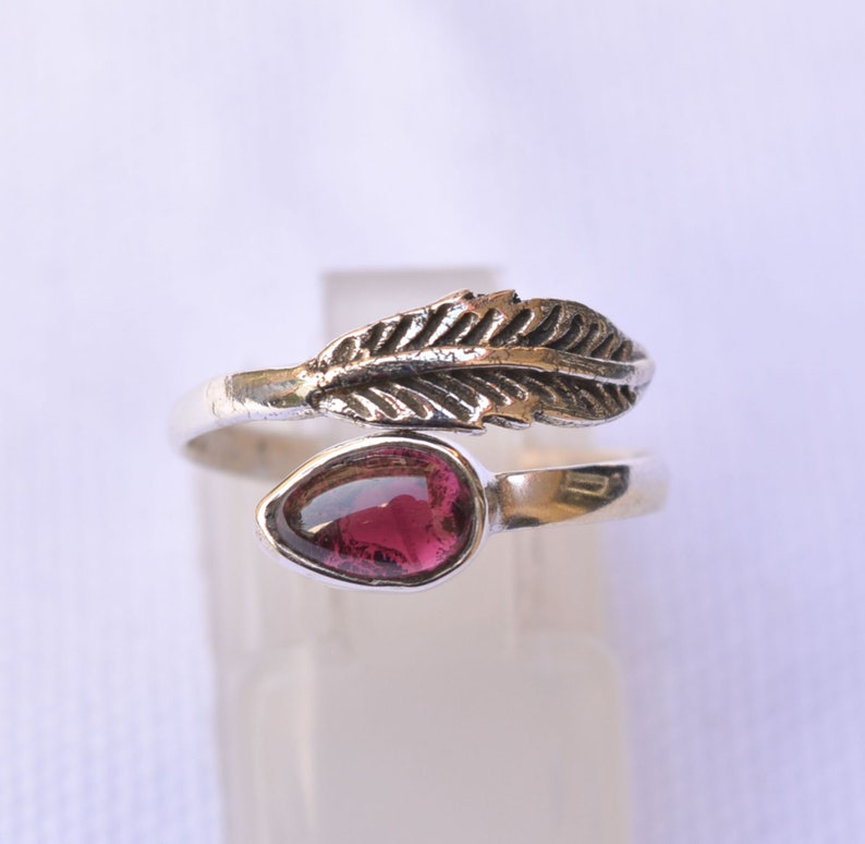 Boho Jewelry Garnet Ring Handmade Ring Gift For Her Pear Shape 925 Sterling Silver Jewelry Garnet Gemstone Ring Silver Ring R 11