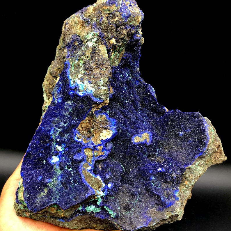 3120g Crystal azurite,beautiful Natural big blue azurite crystal mineral specimens Q657 image 9