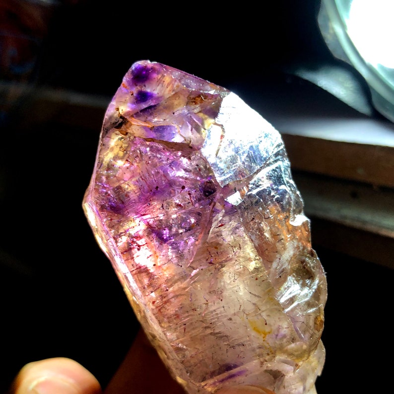 Prachtige Amethist Scepter, Super Seven Crystal Zeer zeldzame Scepter Quartz Healing 563 afbeelding 8