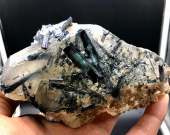 CRYATAL Rare " blue tourmaline " Natural blue tourmaline  Mineral Specimen #Q408