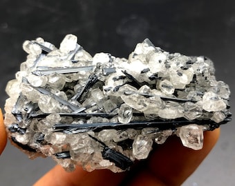 High quality Natural Stibnite minerals shining bright color stibnite & quartz crystal calcite  #Q640