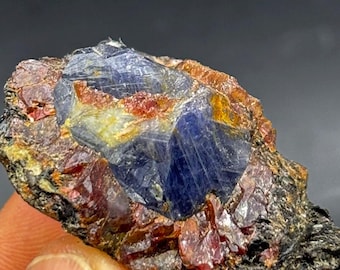 Natural Madagascar Blue Corundum Mineral Specimen (40mm) #Q887