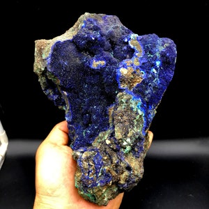 3120g Crystal azurite,beautiful Natural big blue azurite crystal mineral specimens Q657 image 3