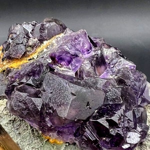 RARE purple fluorite ,Natural Pretty complete sphere purple fluorite crystal specimens #Q918