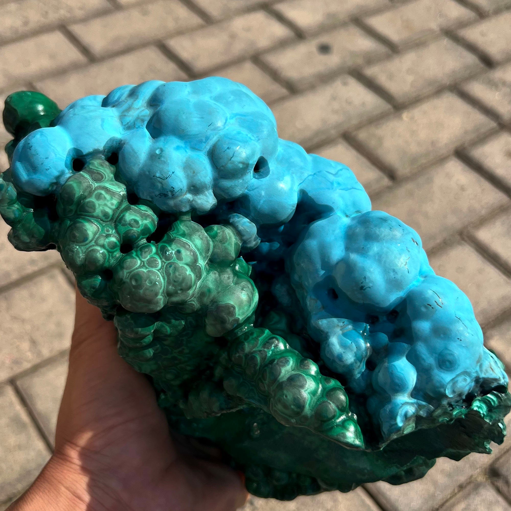 高品質の天然希少ブルークリソコラマラカイト標本、中国 #Q900 - Etsy 日本