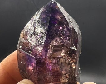 Superbe sceptre en améthyste, sceptre très rare en cristal à sept cristaux, guérison du quartz # Q1025