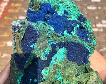 CRYSTAL RARE Natural Azurite ,pretty blue azurite green malachite geode specimens