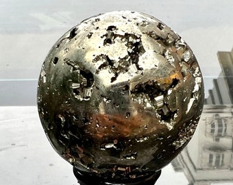 CRYSTAL RARE Natural chalcopyrite ball, chalcopyrite sphere #692