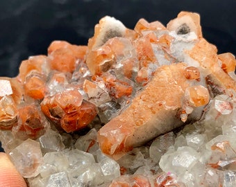 Red inclusion,Natural Red calcite crystal Mineral Specimen  #Q234