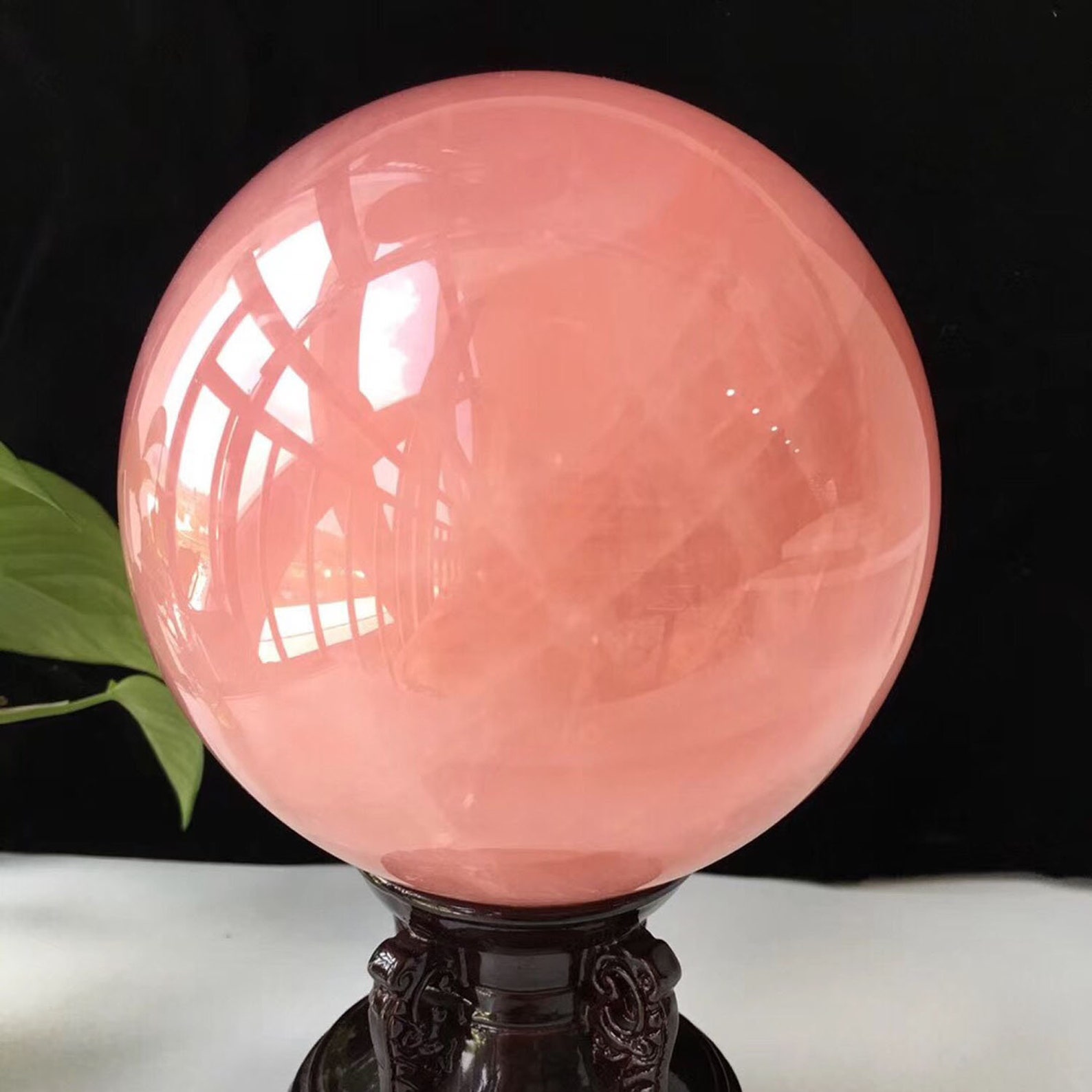 AAAA Pink Crystal Ball Natural Pink Rose Quartz Magic Crystal Healing