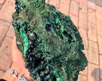 Beautiful Natural blue azurite geode Malachite mineral specimens #Q1001