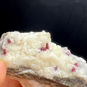CINNABAR, Natural Gem CINNABAR White Dolomite Mineral Specimen#938