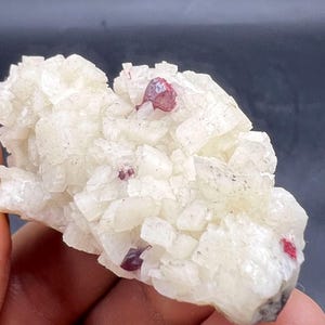 CINNABAR, Natural Gem CINNABAR White Dolomite Mineral Specimen#Q755