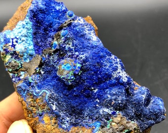 KRISTAL ZELDZAME natuurlijke Azuriet, mooie blauwe azuriet groene Malachiet minerale exemplaren #Q486